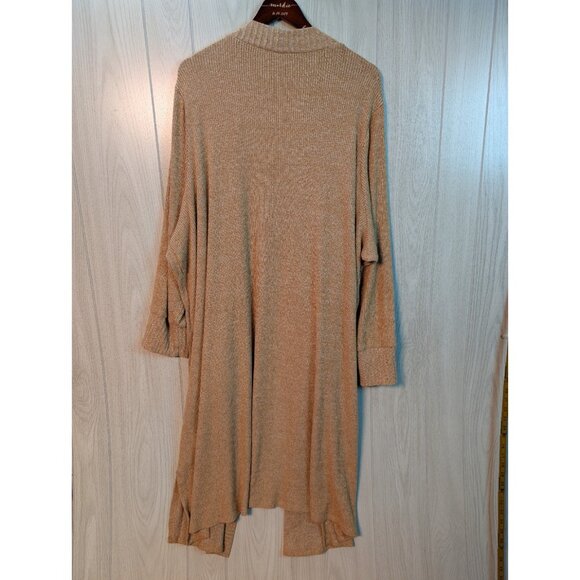 Torrid Women's Plus 5 5X Open Rib Cardigan Sweater Camel Tan Lightweight Long - Picture 4 of 10
